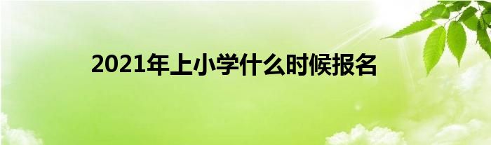 2021年上小学什么时候报名