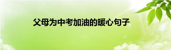 父母为中考加油的暖心句子