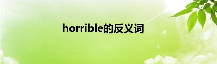 horrible的反义词