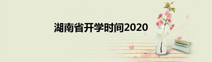 湖南省开学时间2020