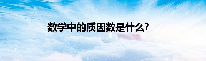 数学中的质因数是什么?