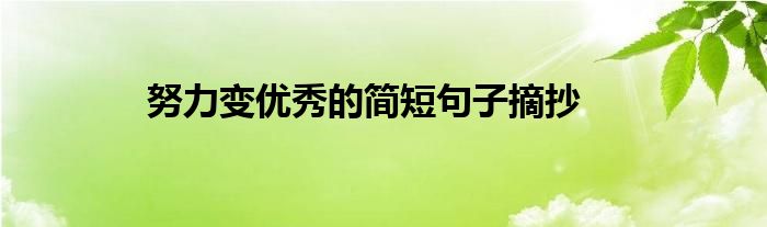 努力变优秀的简短句子摘抄