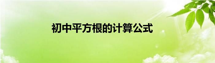 初中平方根的计算公式