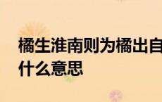 橘生淮南则为橘出自哪里 橘生淮南则为橘是什么意思