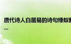 唐代诗人白居易的诗句绿蚁新醅酒红泥小火炉绿蚁指的是_初...