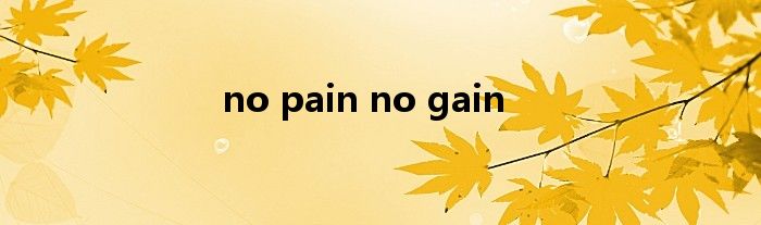 no pain no gain