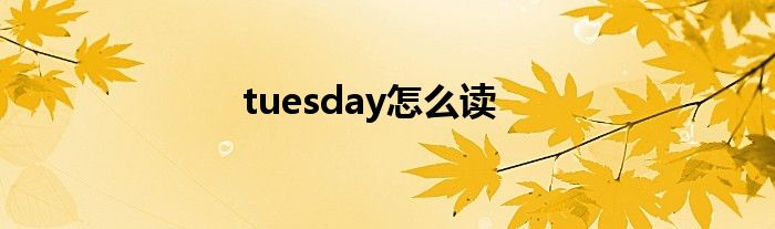 tuesday怎么读