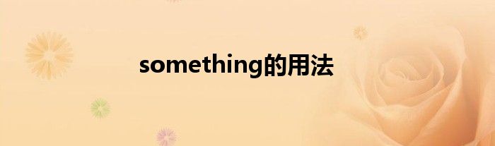 something的用法